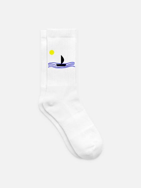 Mit dem Boot auf dem Meer - Tennissocken - Weiß