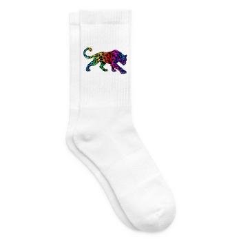 Stammes-Regenbogenpanther - Tennissocken - Weiß - Rechts