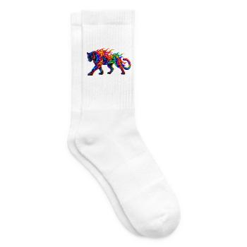 Regenbogen-Brennende Panther - Tennissocken - Weiß - Rechts