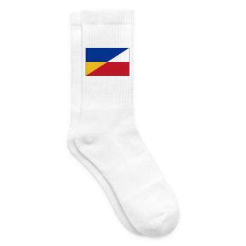 Ukraine-Polnische Flagge – Ukrainische und Polnische Einheit - Tennissocken - Weiß - Rechts