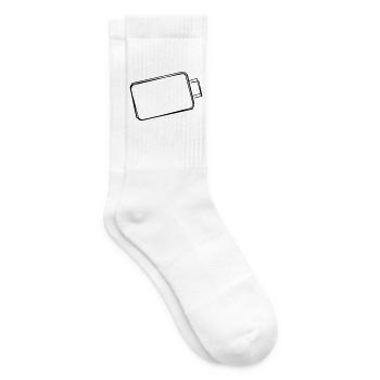 Batterie handgezeichnet - Tennissocken - Weiß - Rechts