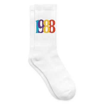 Geboren 1988 Geburtstagsgeschenk Geburtstag 88 - Tennissocken - Weiß - Rechts