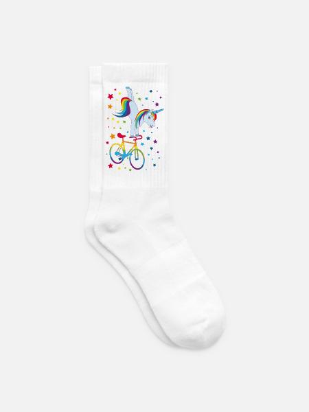 Kunstrad, Kunstradfahren, Hallenradsport, Einhorn - Tennissocken - Weiß