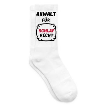 Schlafrecht Anwalt Schlaf faul Geschenk Spruch Fun - Tennissocken - Weiß - Rechts