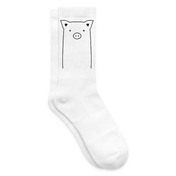 Schwein Sau Ferkel Geschenkidee - Tennissocken - Weiß - Rechts