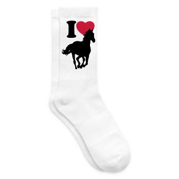 I love horses - Ich liebe Pferde - Tennissocken - Weiß - Rechts
