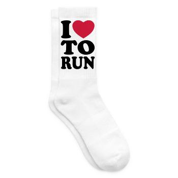 I love to run - Tennis socks - white - Right