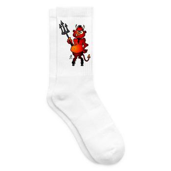 Fat red devil - Tennis socks - white - Right