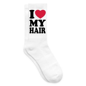 I love my hair - Ich liebe meine Haare - Tennissocken - Weiß - Rechts