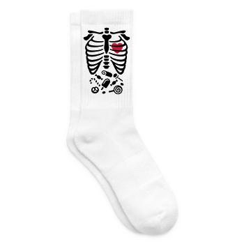 Halloween-Röntgenstrahl-Kostüm Süßigkeiten - Tennissocken - Weiß - Rechts
