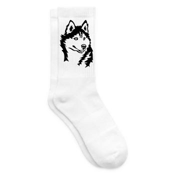 Husky Kopf - Tennissocken - Weiß - Rechts