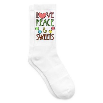 Süßigkeiten Statement Nachspeise Zucker Bonbon - Tennissocken - Weiß - Rechts