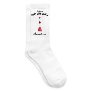 Bremerhaven, Leuchtturm Unterfeuer, Nordsee - Tennissocken - Weiß - Rechts