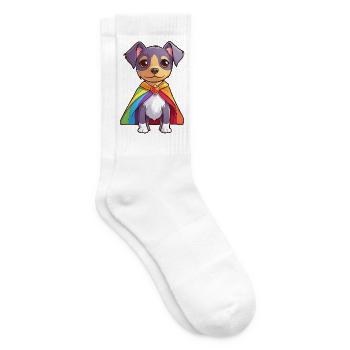 Pridelhund | Pride-Farben | LGBTQ+ | Niedlich - Tennissocken - Weiß - Rechts