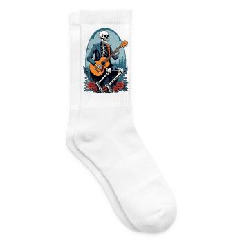 Skeleton Playing Guitar - Tennis socks - white - Right