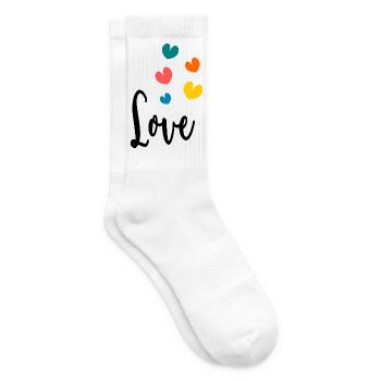 COEUR. COUPLE. JUST MARRIED. EVJF. SAINT VALENTIN. - Chaussettes de tennis - blanc - Droite