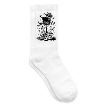 T-shirt vibrant à motif de feuille de jungle - Chaussettes de tennis - blanc - Droite