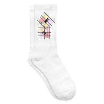 Geometric shape - Tennis socks - white - Right