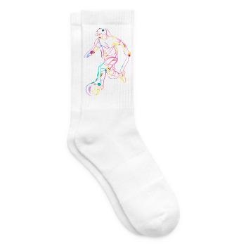 Fußballspieler Line Art - Tennissocken - Weiß - Rechts