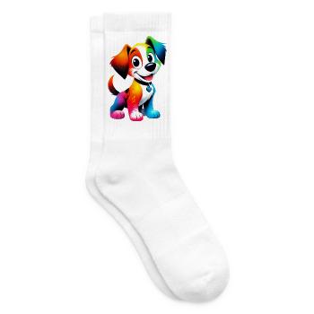 Chien - Chaussettes de tennis - blanc - Droite