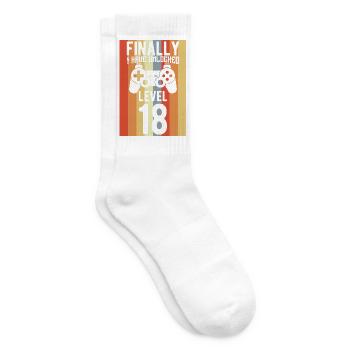Level 18 Unlocked - Tennis socks - white - Right