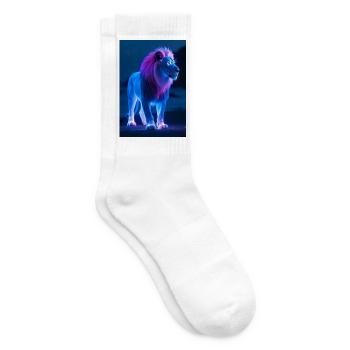 TierMagie Leo - Tennissocken - Weiß - Rechts