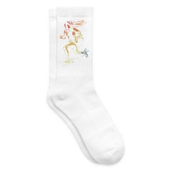 Female runner retro style - Tennis socks - white - Right