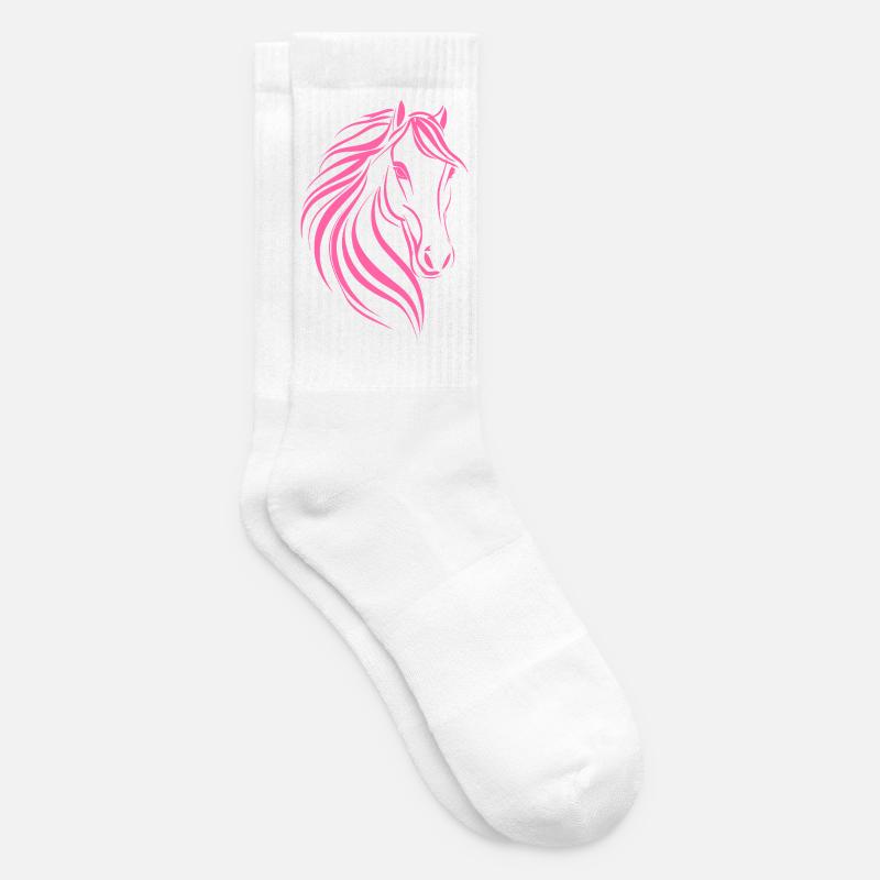 Dessin délicat de cheval - Chaussettes de tennis - blanc