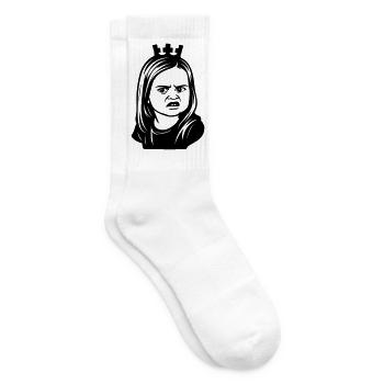 Skeptical meme girl with crown - Tennis socks - white - Right