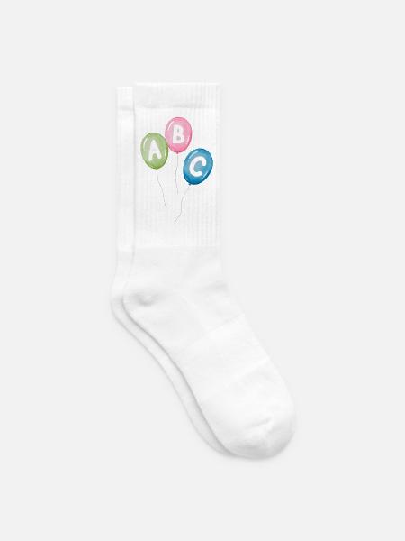 Luftballons mit ABC Buchstaben - zum Schulanfang - Tennissocken - Weiß