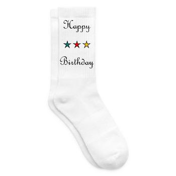 HAPPY BIRTHDAY. HAPPY BIRTHDAY. ANNIVERSARY. - Tennis socks - white - Right