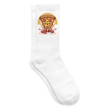 Whimsical Pizza Yoga Balance Design - Tennis socks - white - Right