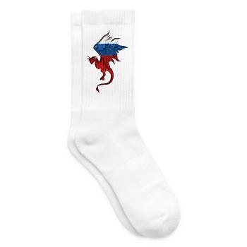 Drapeau de la Russie - Russie - Silhouette de dragon - Chaussettes de tennis - blanc - Droite