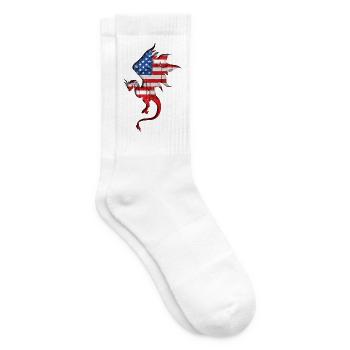 Flag of the United States - USA - Dragon - Tennis socks - white - Right