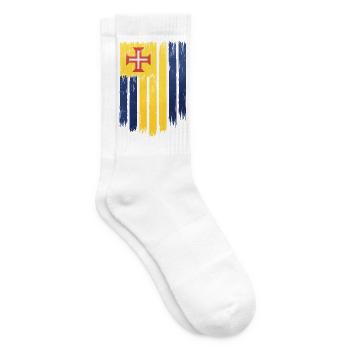 Portugiesische Flagge mit Kreuzmotiv - Tennissocken - Weiß - Rechts