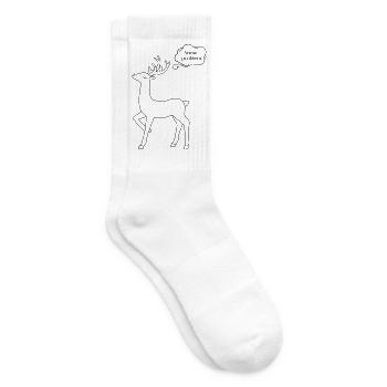Snapped Christmas deer - Tennis socks - white - Right
