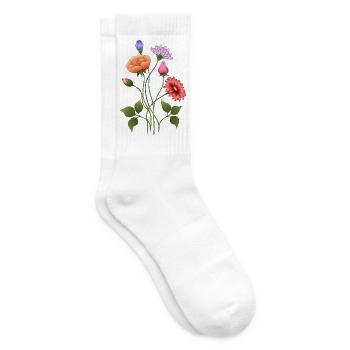 Fleur - Chaussettes de tennis - blanc - Droite