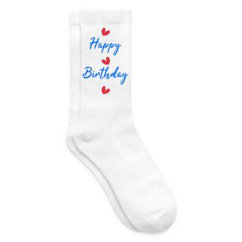 ALLES GUTE ZUM GEBURTSTAG. ALLES GUTE ZUM GEBURTSTAG. JAHRESTAG. - Tennissocken - Weiß - Rechts