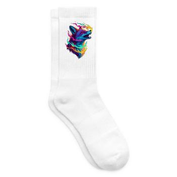 Neonwolf Flammenzauber - Tennissocken - Weiß - Rechts