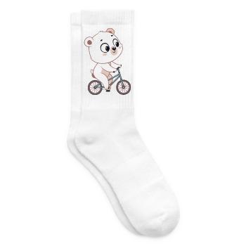 Pastell Radfahren Weißer Bär - Tennissocken - Weiß - Rechts