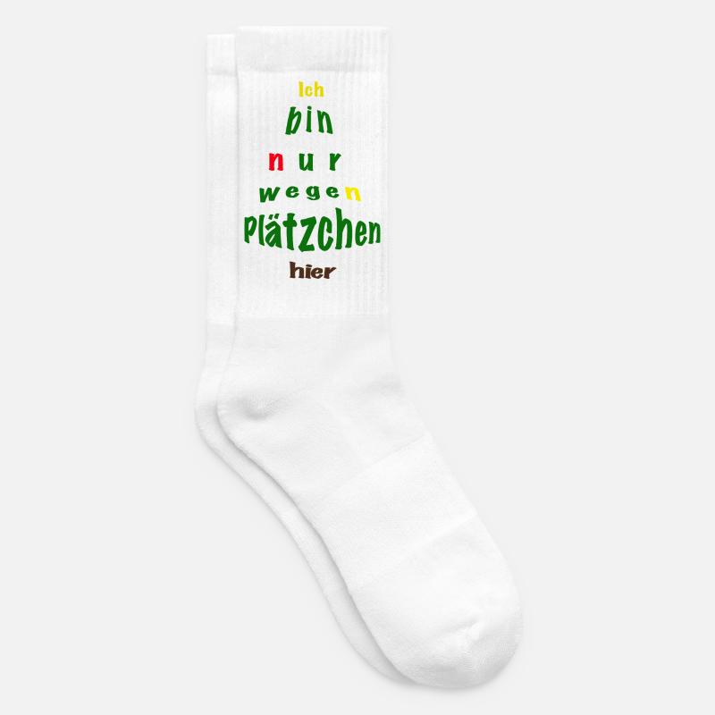 Ich bin nur wegen Plätzchen hier - Tennissocken - Weiß