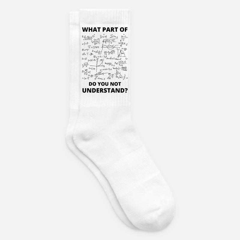 Professeur de mathématiques Professeur de mathématiques Mathématicien - Chaussettes de tennis - blanc