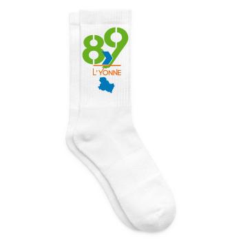 Logo 89 L'Yonne - Tennis socks - white - Right
