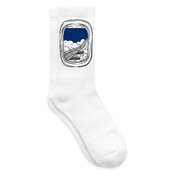 Vol de nuit au-dessus des fenêtres nuageuses - Chaussettes de tennis - blanc - Droite