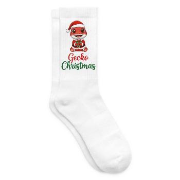 Gecko Christmas Santa Gift - Tennis socks - white - Right