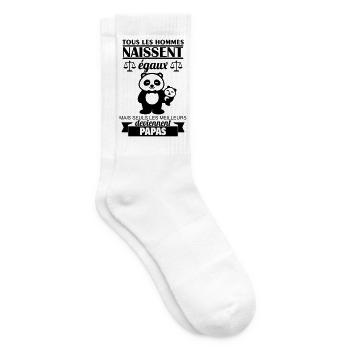 All men are born equal dads Dad - Tennis socks - white - Right