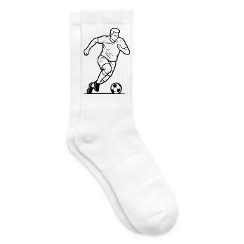 Soccer Player Shot Goal Scorer Vector - Tennis socks - white - Right