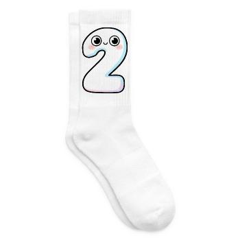 Nummer 2 Kawaii Pastel lächelt - Tennissocken - Weiß - Rechts