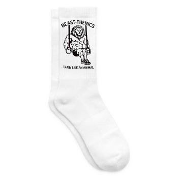 Train like a beast - Löwe - Leo - Sport - Tennissocken - Weiß - Rechts