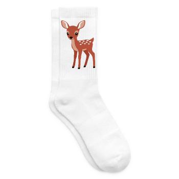 Süßer neugieriges Rehkitz minimalistischen Stil - Tennissocken - Weiß - Rechts